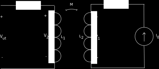Appendix A - Beräkning av uteffekten Bild 1 visar en principskiss av systemet. En kretsmodell av detta visas i bild 3. För att kunna bestämma uteffekten ska theveninekvivalenten för systemet tas fram.