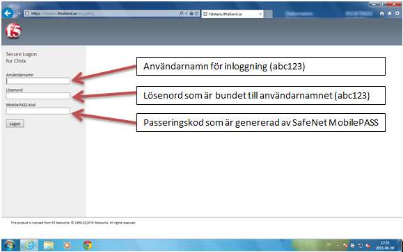 1 Inloggning via MobilePASS med Region-Halland-Dator Välj att logga in via Inloggning MobilePASS Följande sida kommer att öppnas upp