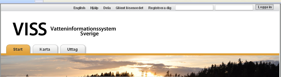 4 Under fliken teckenförklaring kan du se vad de olika färgerna står för. 8 6 5 7 I detta exempel valde vi vattenförekomster, sjöar. Alla sjöar inom det valda området markeras med en mörkare blå färg.