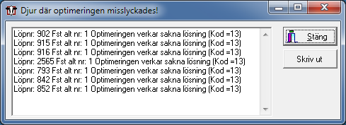 Optimering-Autobalansering För att räkna om foderstater använder du Enkelbock, som betyder optimering av markerad avkastningsnivå eller tillväxtintervall.