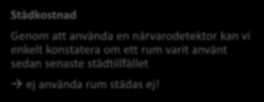 Smart Ventilation Betala för utnyttjade tjänster Städkostnad Genom att använda en närvarodetektor kan vi enkelt