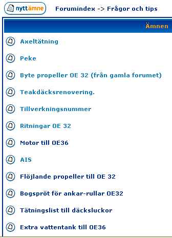 Forum Har du besökt Forum, alltså det forum som vi har på klubbens webb? Det är ett allt för dåligt utnyttjat verktyg för att sprida kunskap och idéer, tips och råd mellan medlemmarna.