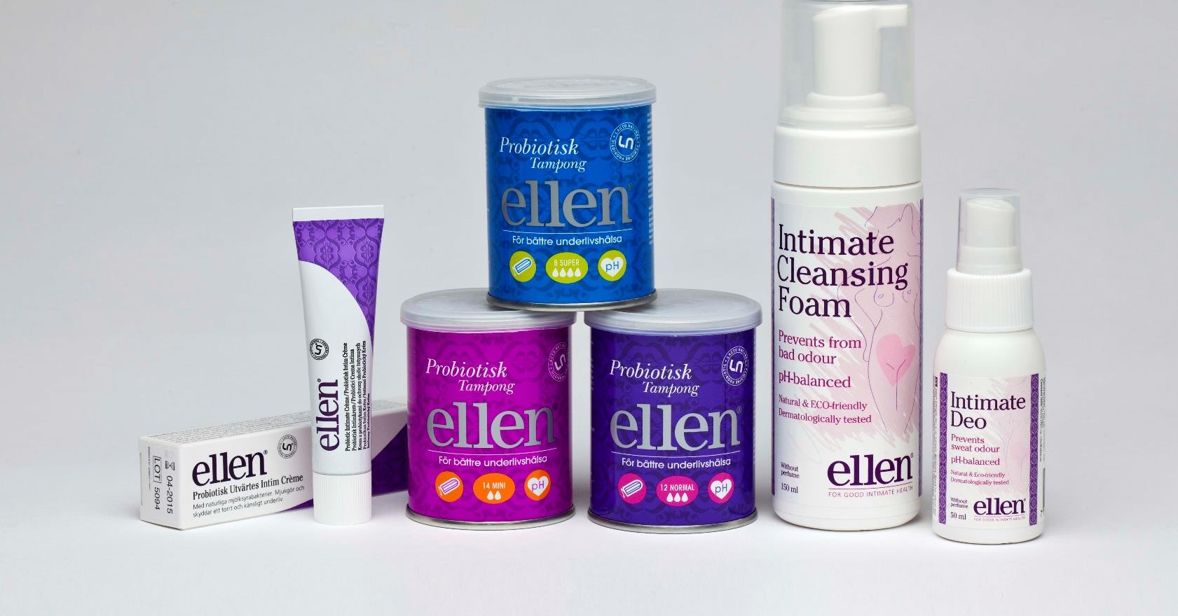 Ellens produktportfölj består av registrerade och konsument produkter Naturliga