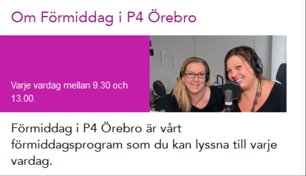 Regional marknadsföring Förmiddag i P4 Örebro med Madeleine Klippel & Maria Rinaldo sänder