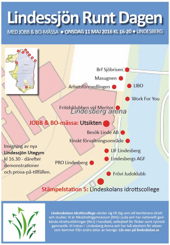 Lindessjön Runt Dagen: Stämpelstation 5: Lindeskolan Lindeskolans Idrottscollage: Björn Nyberg