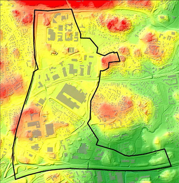 2.1.4 Landskap, stadsbild och kulturarv Landskapet domineras av vidsträckta, storskaliga logistik-, industri- och arbetsplatsområden på bägge sidor om järnvägen samt det campuslika arbetsplatsområdet