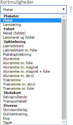 8. Kartalternativ Kartan kan fås som annat än som affisch. Välj typ av montering från listan. Kartan kan monteras på en ram av trä, canvas eller aluminium.