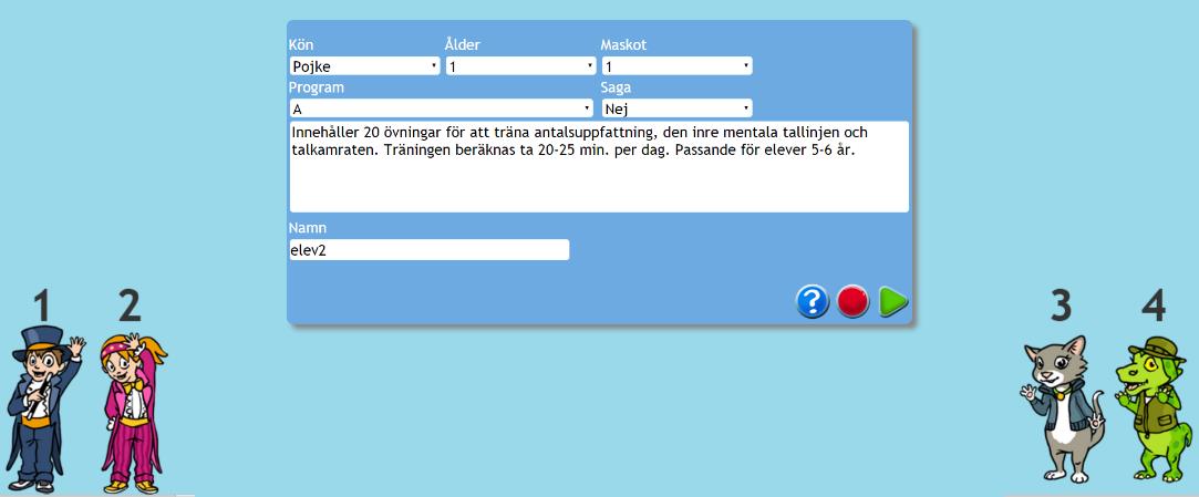 1. Första gången en elev väljer ett träningsprogram ser elevmenyn annorlunda ut.