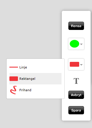 10(15) Markering Nästa symbol används för att göra understrykningar, överstrykningar och rita på frihand.