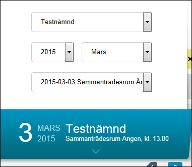 3(15) Välja och öppna möte Klicka på pilen och du