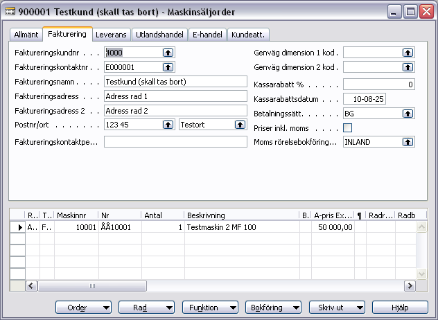 Fakturering Faktureringskundnr. Här anger du den kund som ska betala fakturan. Alla uppgifter om rabatt och priser beror på faktreringskundnummer.
