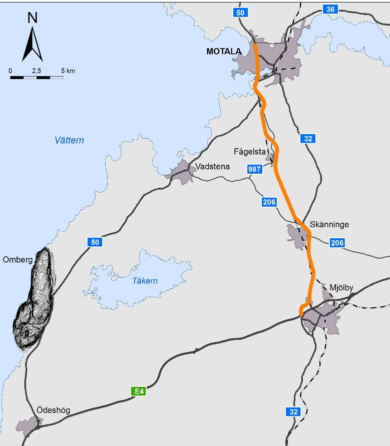 Motalaviken Nuvarande genomfart blir god stadsmiljö En mil nya cykelvägar,