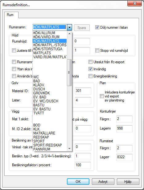 DDS-CAD Arkitekt 11 Rumsdefinition Kapitel 10 7 Icke rektangulära rum Varje hörnpunkt måste anges för att kunna beräkna arean i icke rektangulära rum.