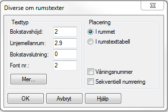 8 Kapitel 10 Rumsdefinition DDS-CAD Arkitekt 11 Finns inte önskat rumsnamn i rullistan kan det matas in manuellt. Klicka på en tom rad och skriv in önskar rumsnamn. Klick på [Spara] sedan [OK].