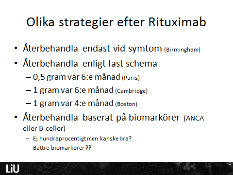 Fördelarna med behandling av Mabthera är: - Mindre toxiskt, sannolikt ingen ökad cancerrisk och påverkar inte fertilitet. Lägre personalkostnader. Mindre behov av provtagning.