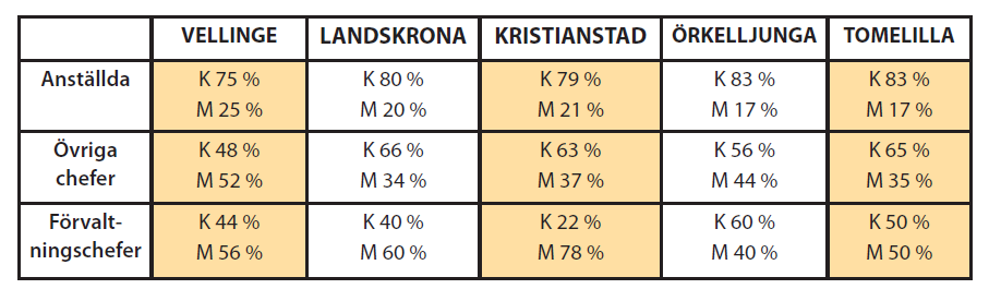 Jämställdhetsmål 1: En jämn fördelning