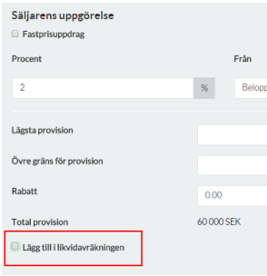 Mäklaren tar provisionen ur deponerad handpenning När handpenningen har satts in på mäklarens klientmedelskonto så dokumenterar man det så här.