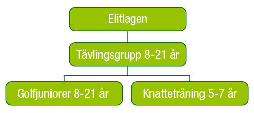 AKTIVITETER OCH GRUPPER All träning och tävling bedrivs organiserat i följande grupper: Knatteträning Riktar sig till barn mellan 5 och 7 år som under lättsamma former och tillsammans med ett antal