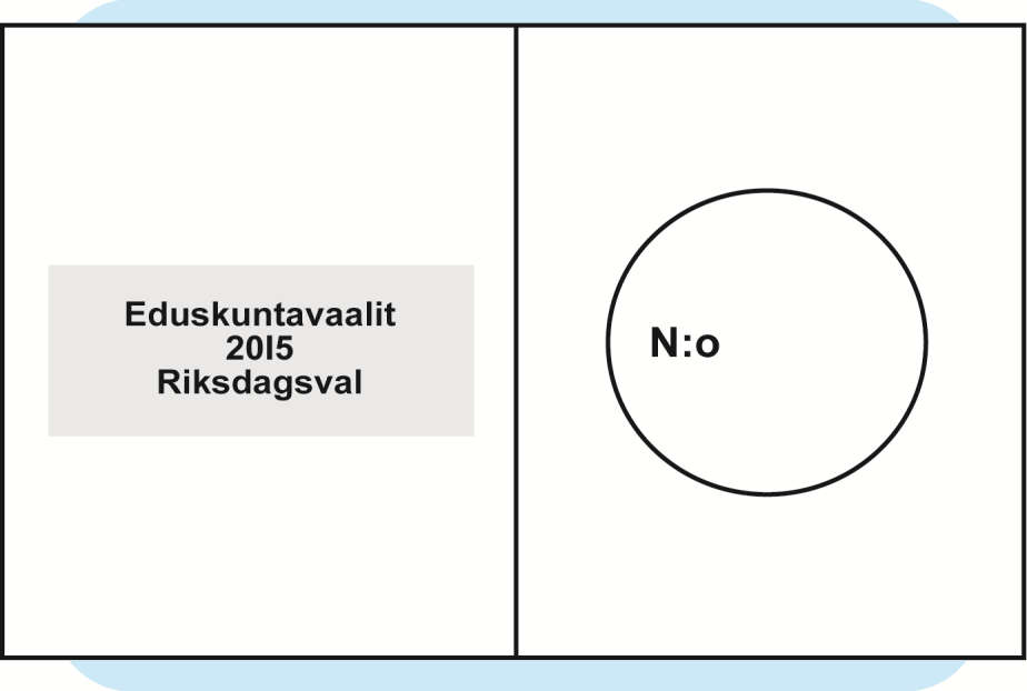 25 Vid riksdagsvalet 2015 ser röstsedeln ut på följande sätt: När röstsedeln har