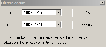 2015-11-18 10844 6 (11) Vårdkontaktsdatum visas. Tryck OK och listan presenteras, välj Skriv ut. OBS! P.g.a. en bugg i systemet kan rader döljas vid fler än cirka 15 läkemedel i samband med sidbrytning.