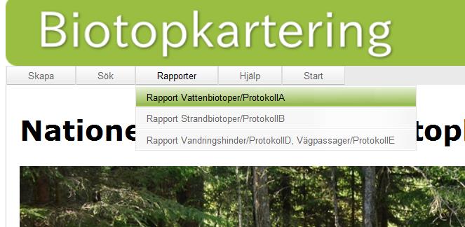 5.5 Skapa rapporter För att skapa rapporter används menyn Rapporter.