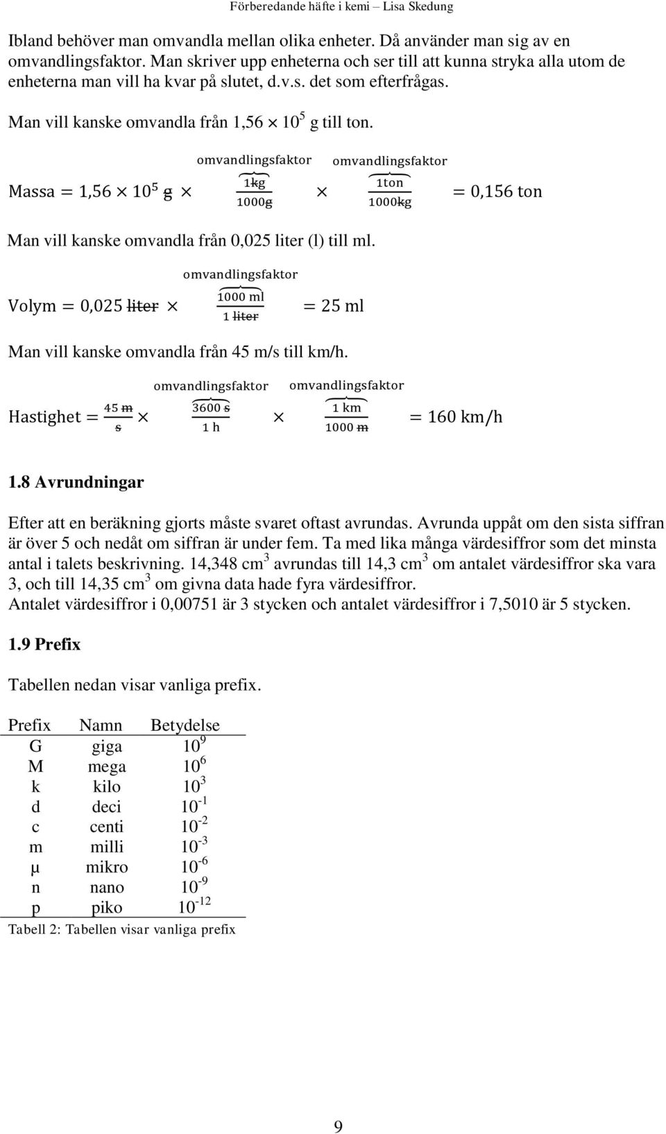 Massa = 1,56 10 5 g omvandlingsfaktor 1kg 1000g Man vill kanske omvandla från 0,025 liter (l) till ml.