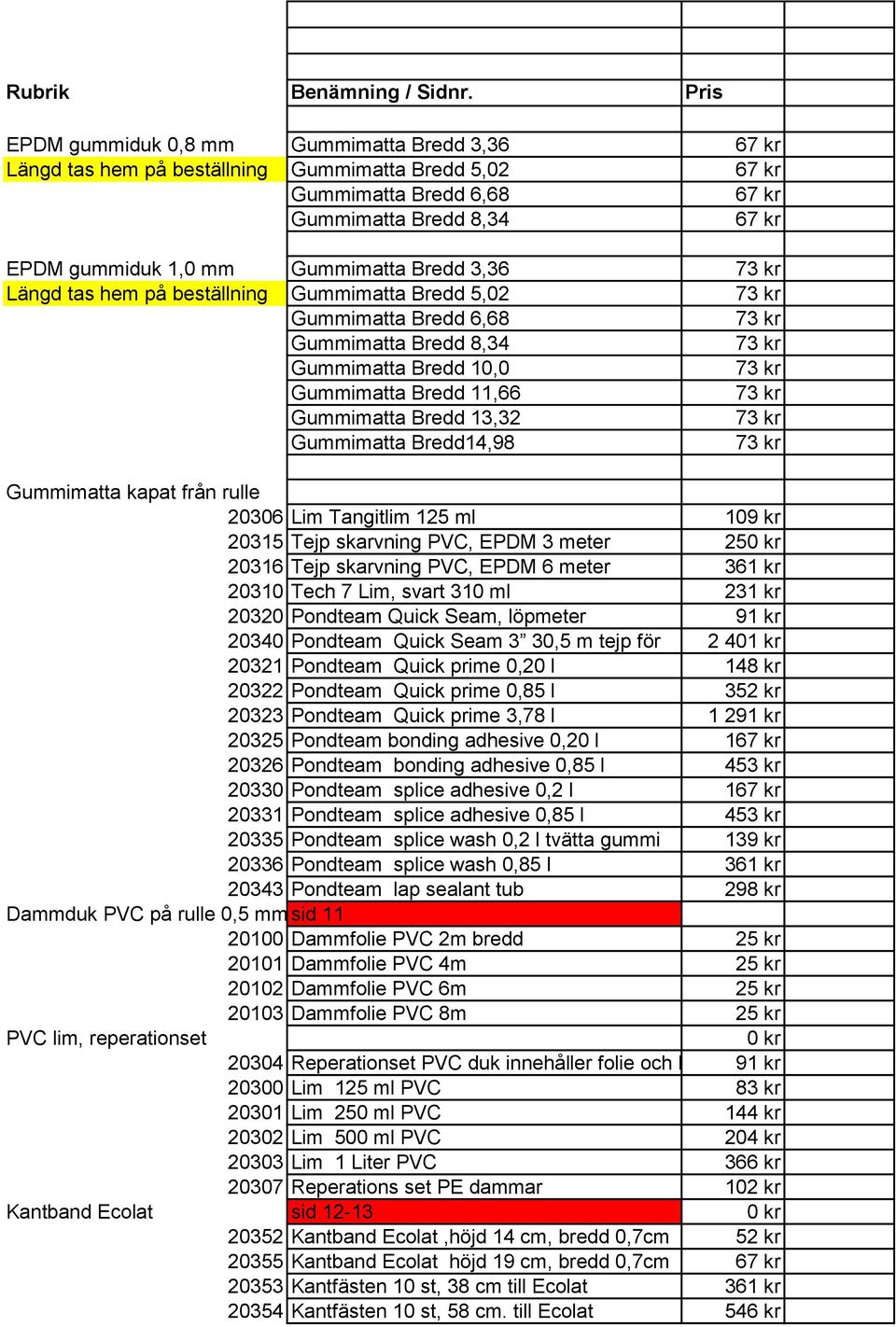 Bredd 3,36 73 kr Längd tas hem på beställning Gummimatta Bredd 5,02 73 kr Gummimatta Bredd 6,68 73 kr Gummimatta Bredd 8,34 73 kr Gummimatta Bredd 10,0 73 kr Gummimatta Bredd 11,66 73 kr Gummimatta