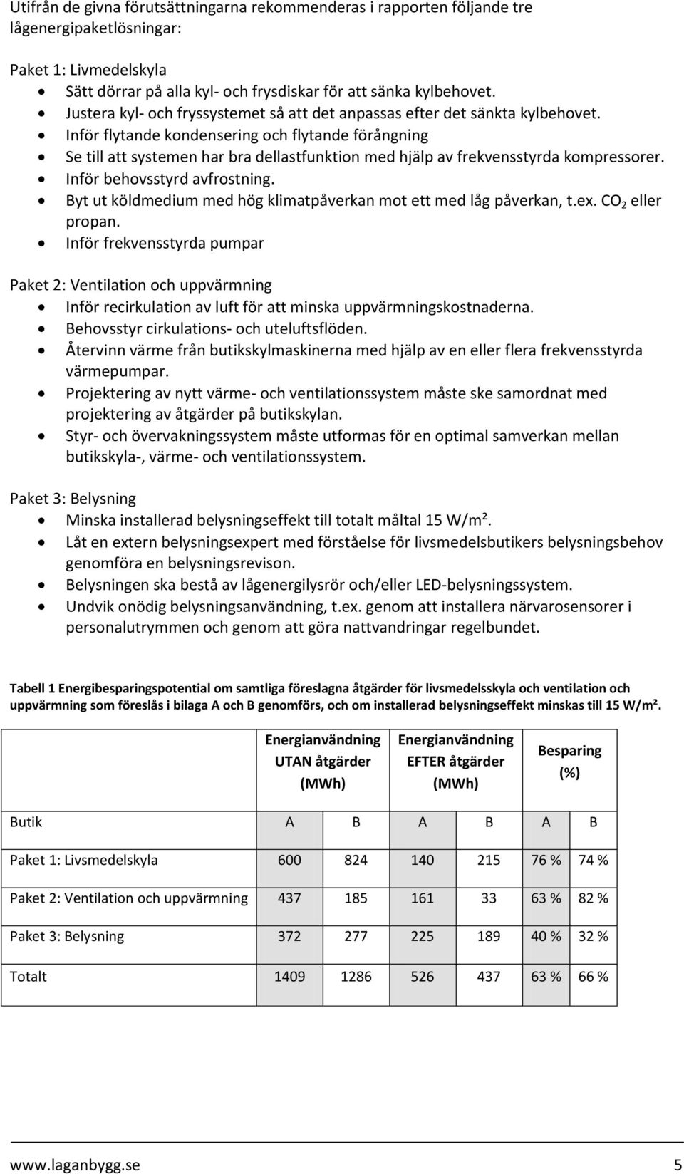 Inför flytande kondensering och flytande förångning Se till att systemen har bra dellastfunktion med hjälp av frekvensstyrda kompressorer. Inför behovsstyrd avfrostning.