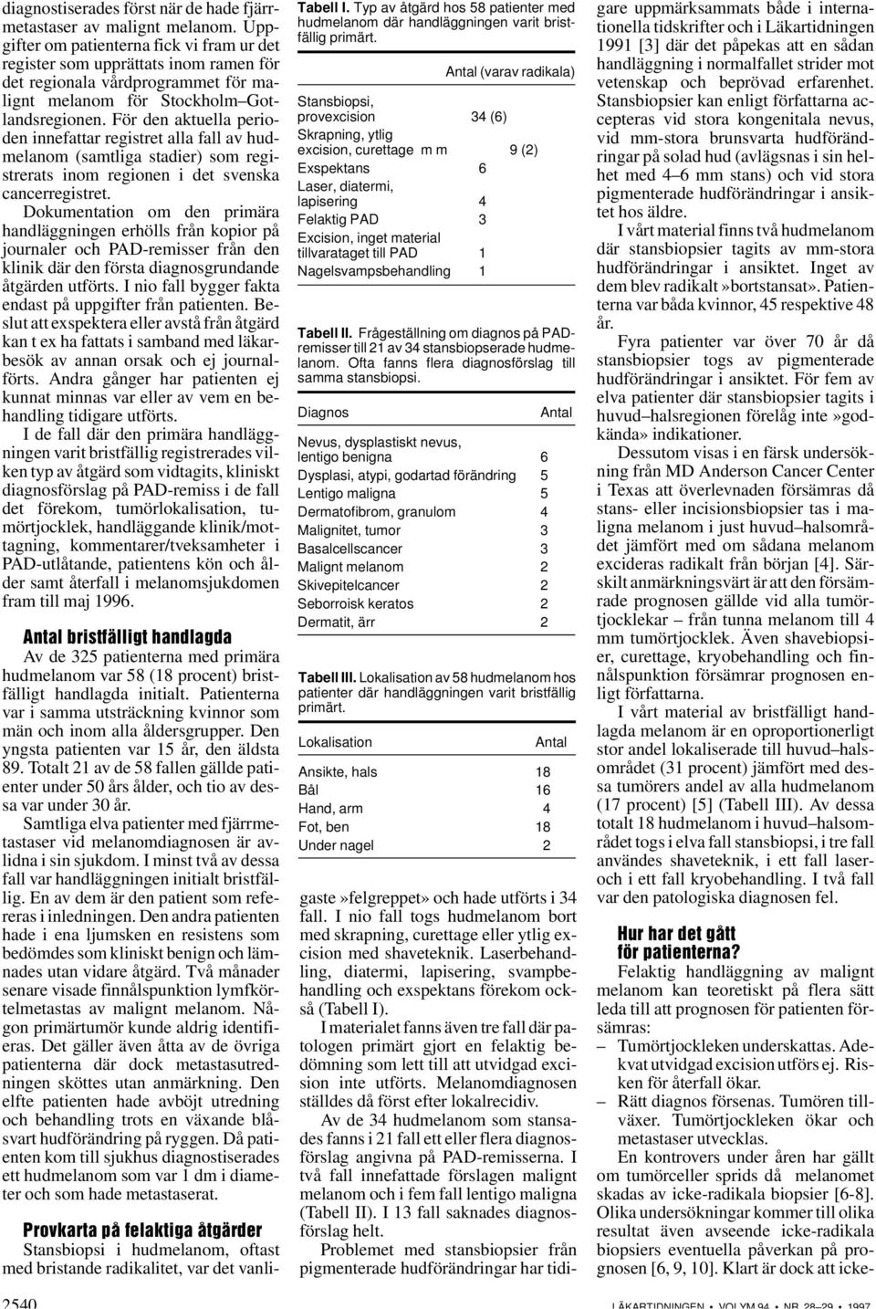 För den aktuella perioden innefattar registret alla fall av hudmelanom (samtliga stadier) som registrerats inom regionen i det svenska cancerregistret.