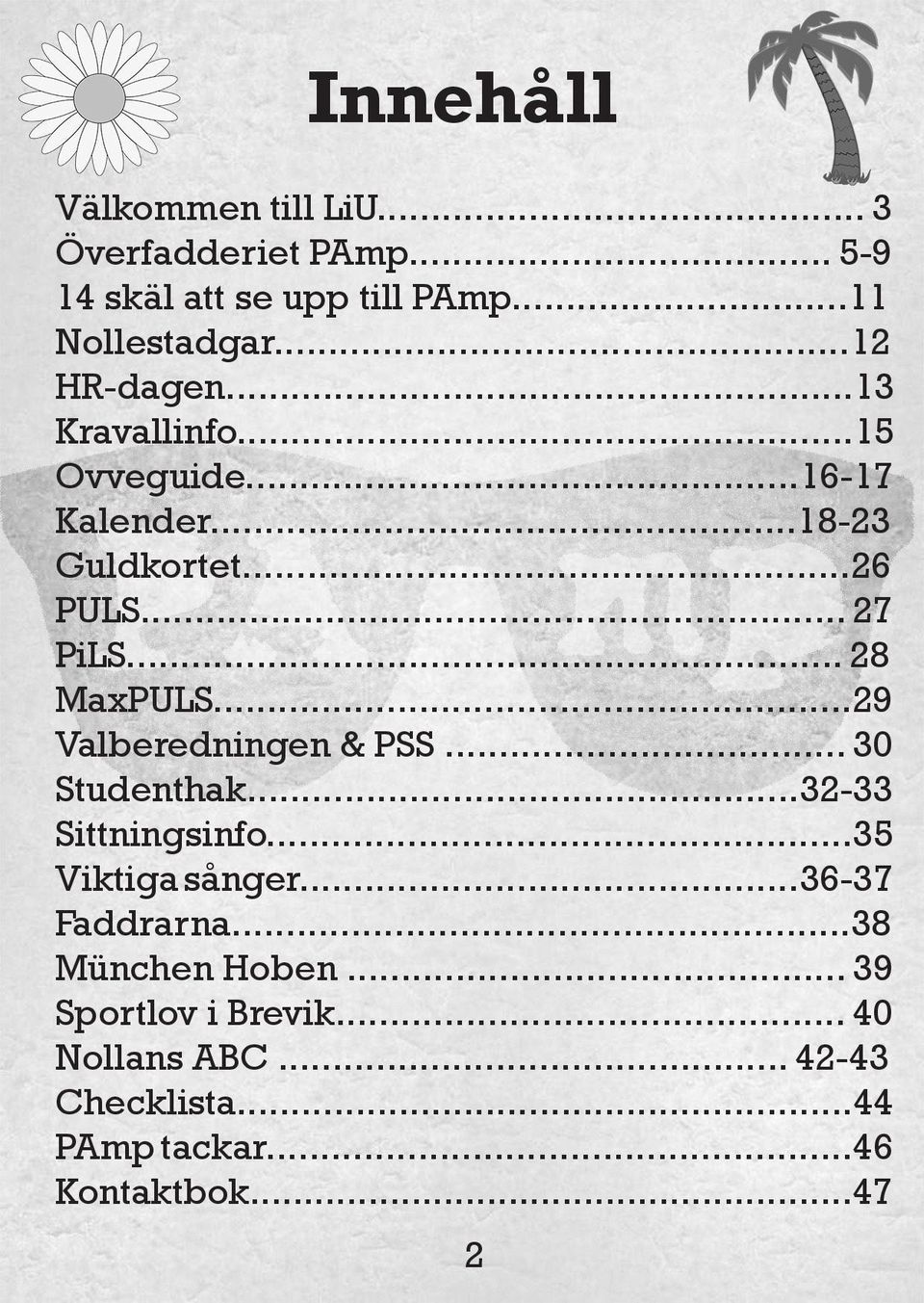 .. 28 MaxPULS...29 Valberedningen & PSS... 30 Studenthak...32-33 Sittningsinfo...35 Viktiga sånger.