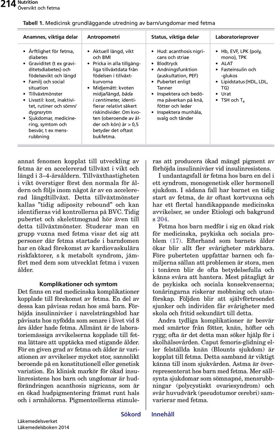 graviditetsdiabetes) och födelsevikt och längd Familj och social situation Tillväxtmönster Livsstil: kost, inaktivitet, rutiner och sömn/ dygnsrytm Sjukdomar, medicinering, symtom och besvär, t ex