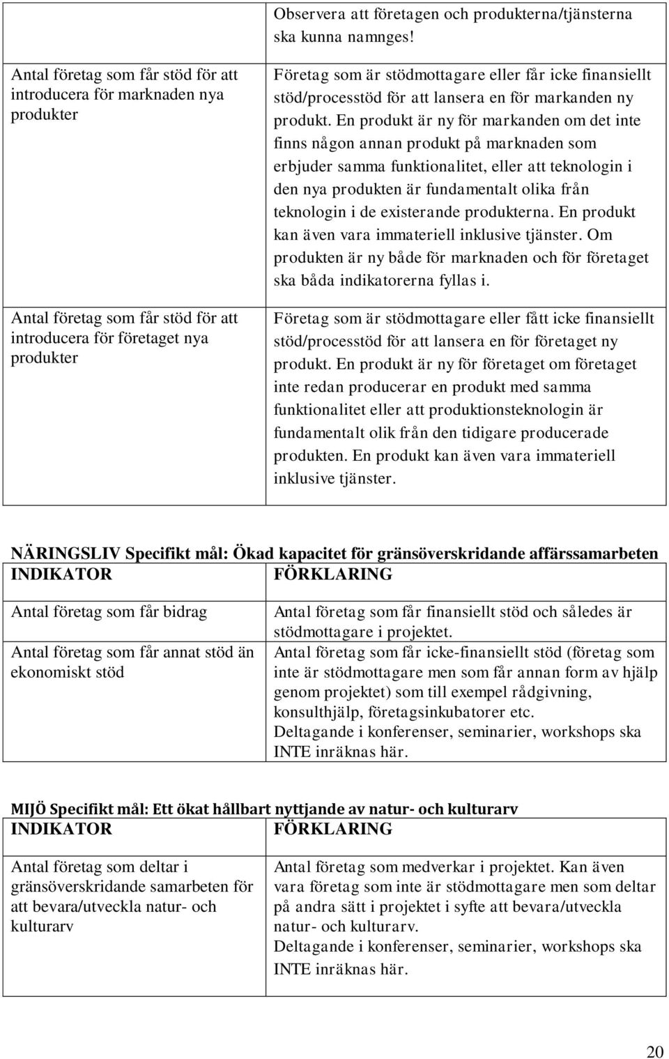 finansiellt stöd/processtöd för att lansera en för markanden ny produkt.