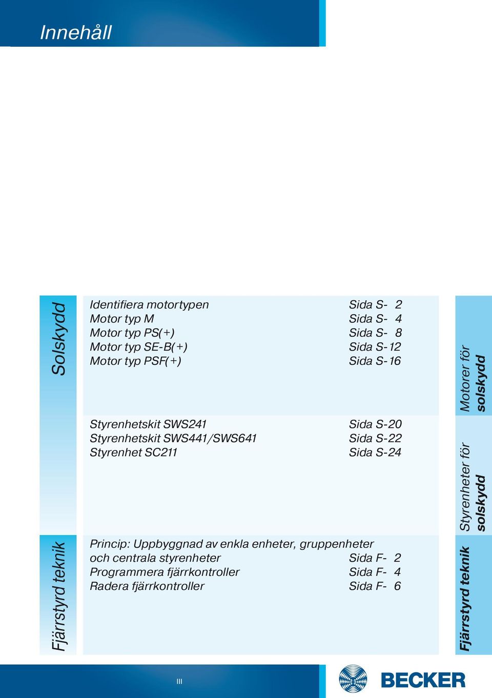 Styrenhet SC211 Sida S-24 Princip: Uppbyggnad av enkla enheter, gruppenheter och centrala styrenheter Sida F- 2