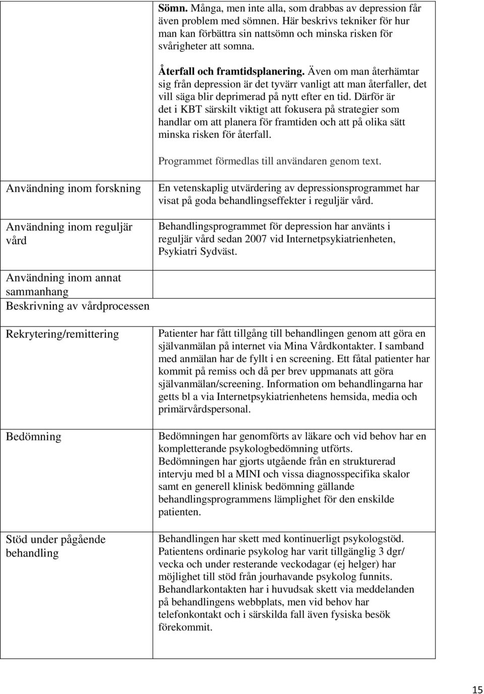 Därför är det i KBT särskilt viktigt att fokusera på strategier som handlar om att planera för framtiden och att på olika sätt minska risken för återfall.