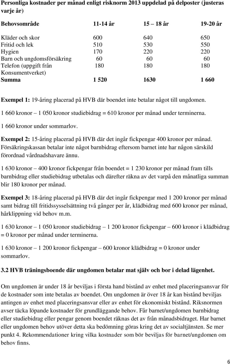 1 660 kronor 1 050 kronor studiebidrag = 610 kronor per månad under terminerna. 1 660 kronor under sommarlov. Exempel 2: 15-åring placerad på HVB där det ingår fickpengar 400 kronor per månad.