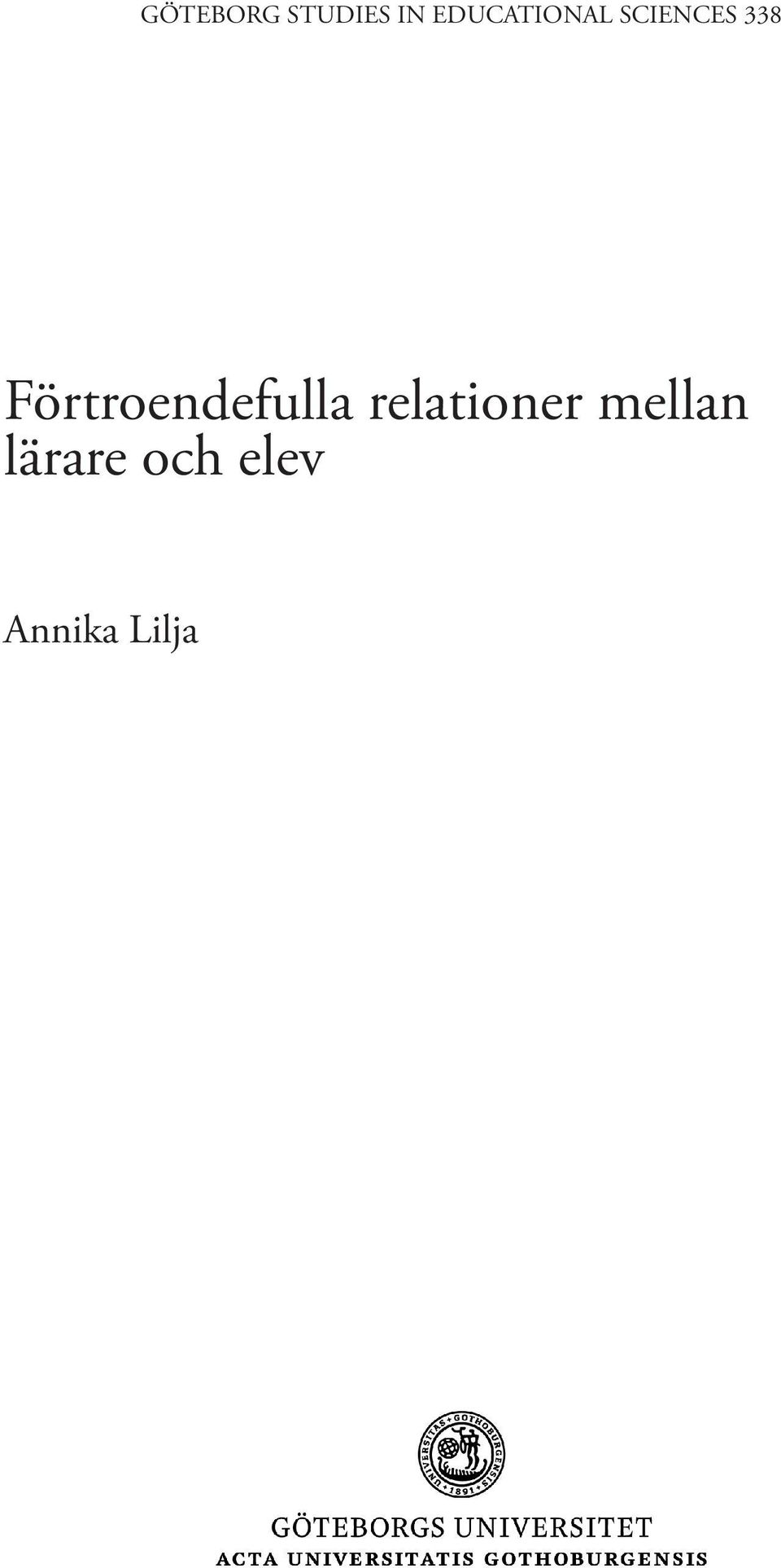 Förtroendefulla relationer