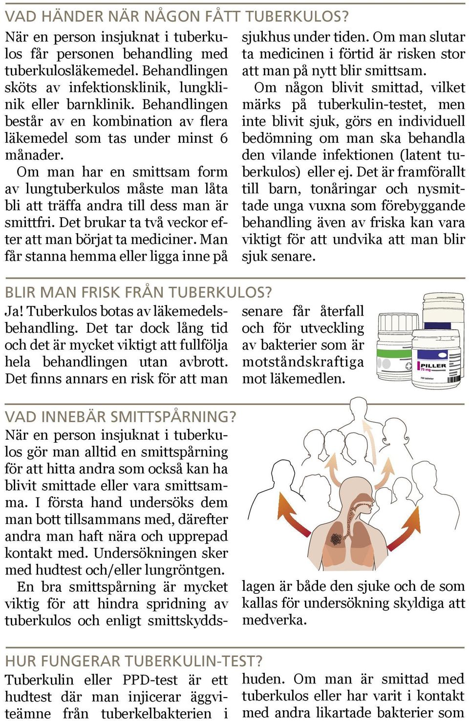 Behandlingen märks på tuberkulin-testet, men består av en kombination av flera inte blivit sjuk, görs en individuell läkemedel som tas under minst 6 bedömning om man ska behandla månader.