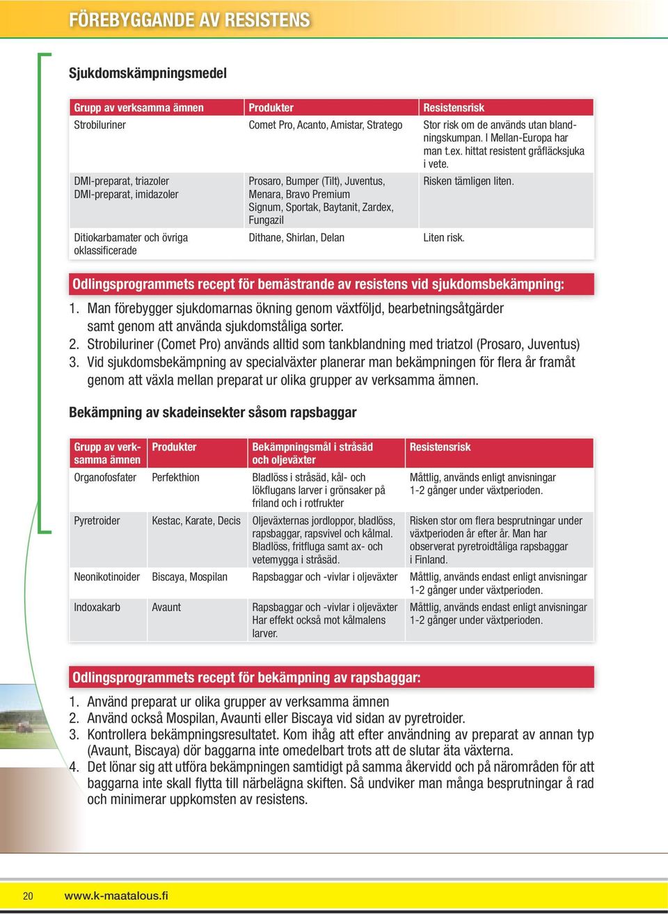 DMI-preparat, triazoler DMI-preparat, imidazoler Ditiokarbamater och övriga oklassificerade Prosaro, Bumper (Tilt), Juventus, Menara, Bravo Premium Signum, Sportak, Baytanit, Zardex, Fungazil