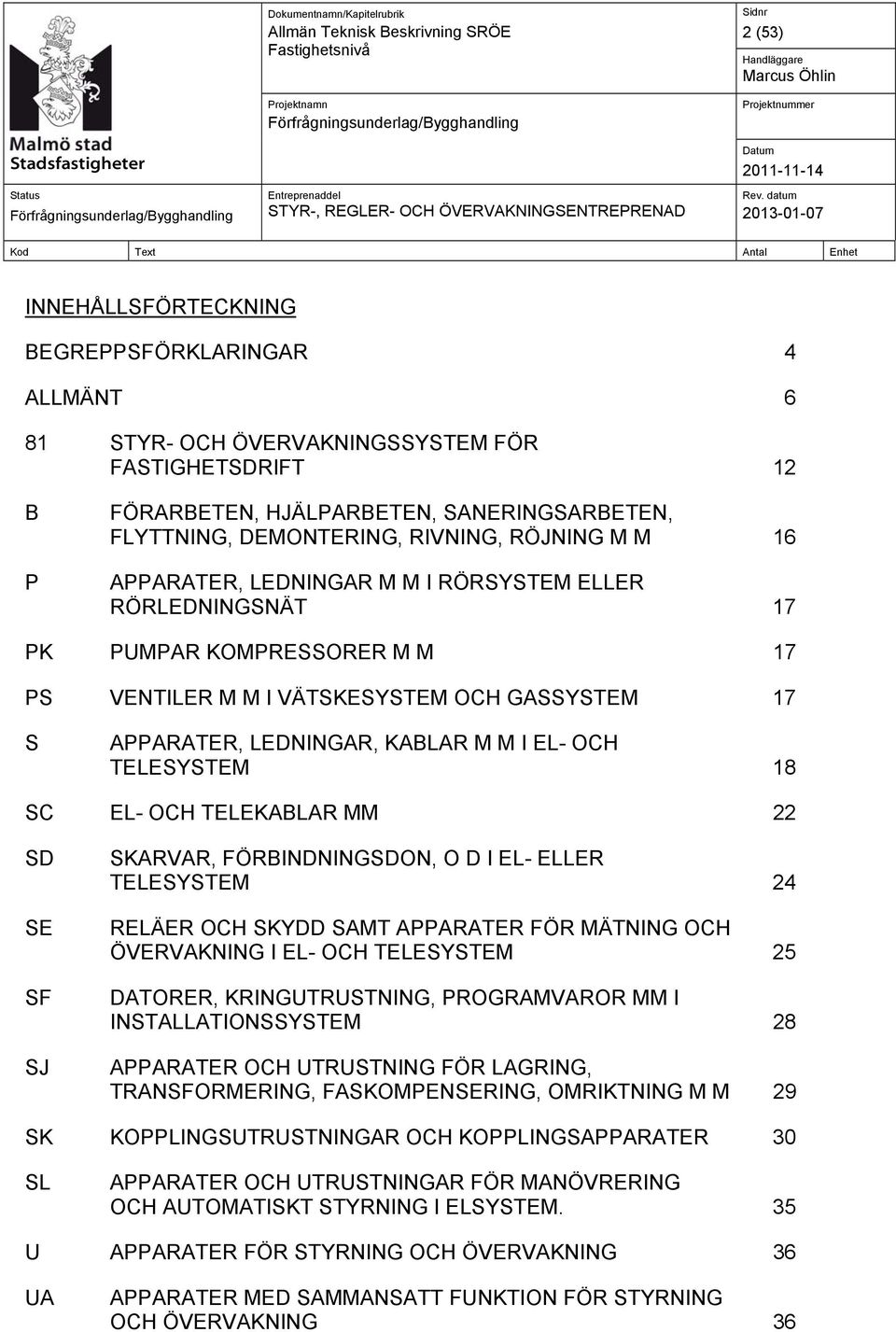 TELESYSTEM 18 SC EL- OCH TELEKABLAR MM 22 SD SE SF SJ SKARVAR, FÖRBINDNINGSDON, O D I EL- ELLER TELESYSTEM 24 RELÄER OCH SKYDD SAMT APPARATER FÖR MÄTNING OCH ÖVERVAKNING I EL- OCH TELESYSTEM 25
