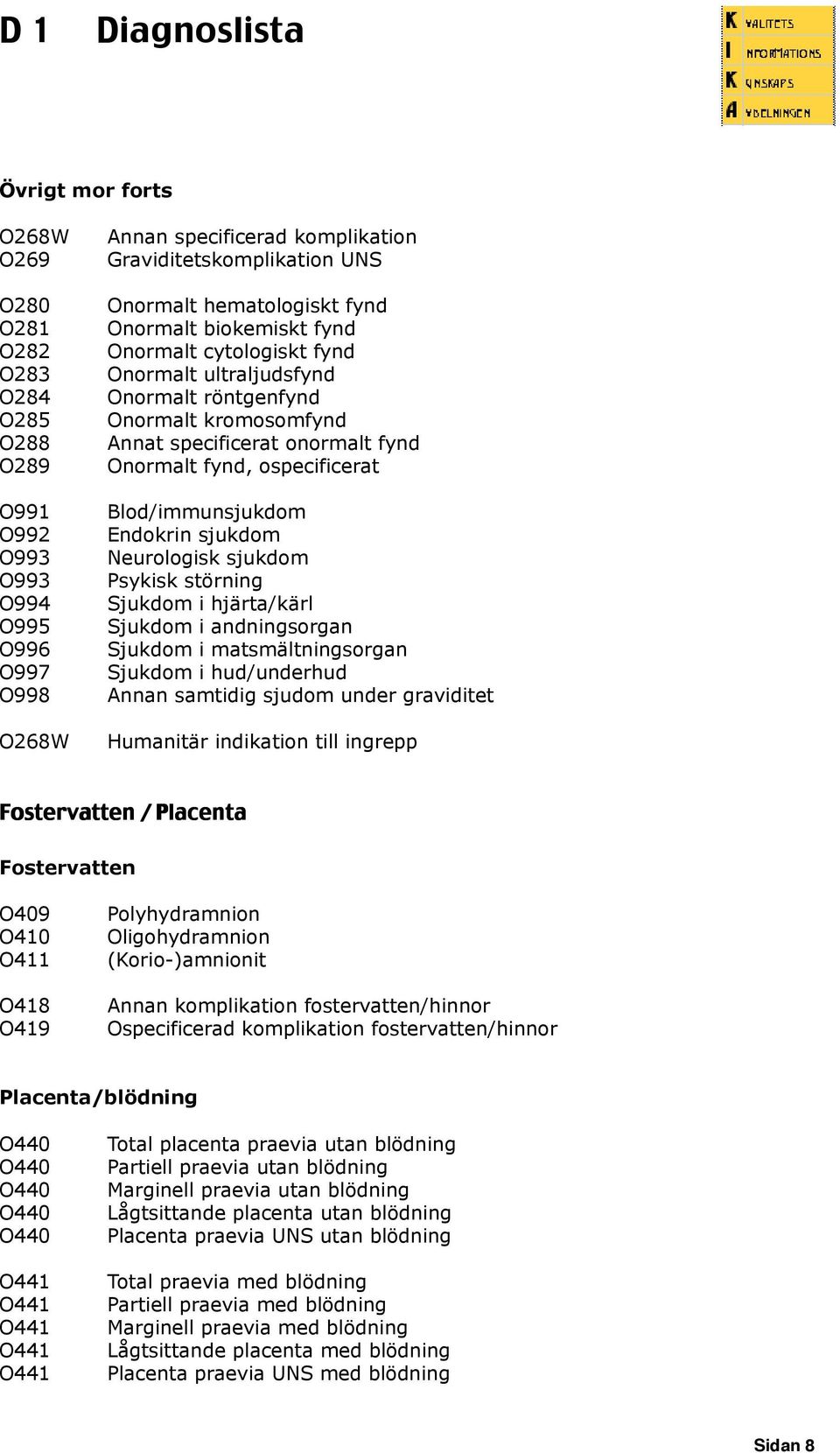 Blod/immunsjukdom Endokrin sjukdom Neurologisk sjukdom Psykisk störning Sjukdom i hjärta/kärl Sjukdom i andningsorgan Sjukdom i matsmältningsorgan Sjukdom i hud/underhud Annan samtidig sjudom under