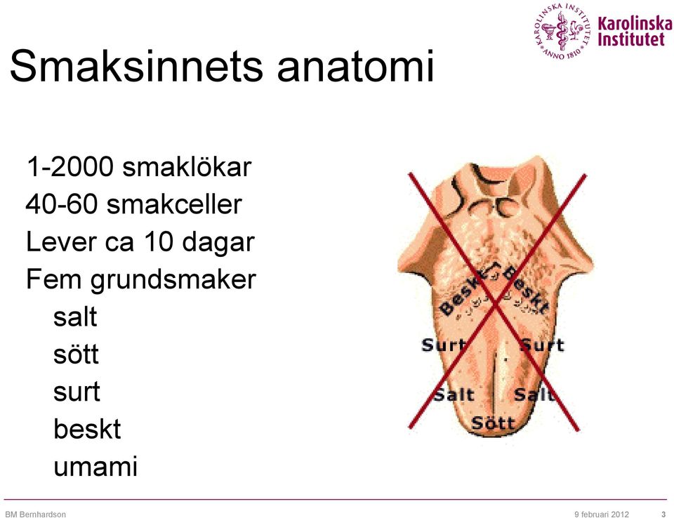 Fem grundsmaker salt sött surt beskt