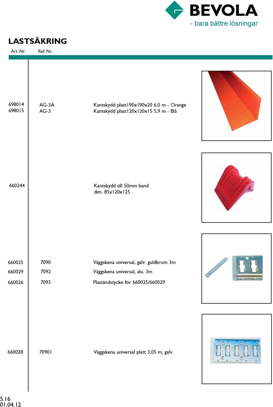 85x120x125 660025 660029 660026 7090 Väggskena universal, galv.