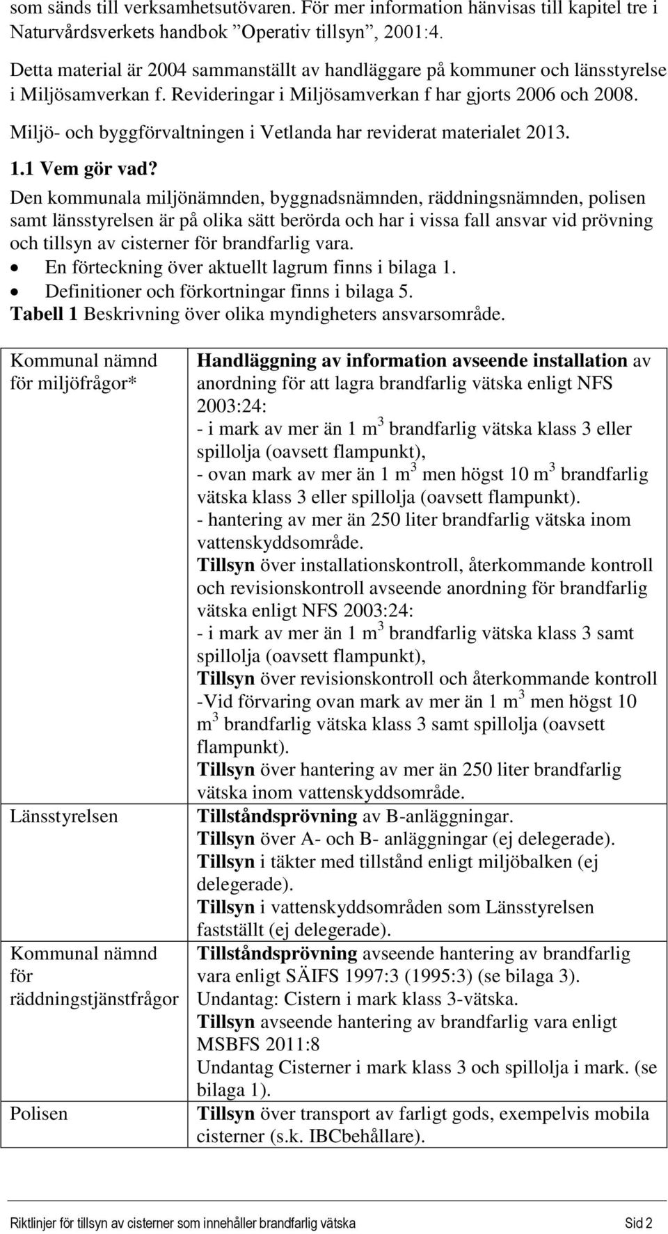 Miljö och byggförvaltningen i Vetlanda har reviderat materialet 2013. 1.1 Vem gör vad?