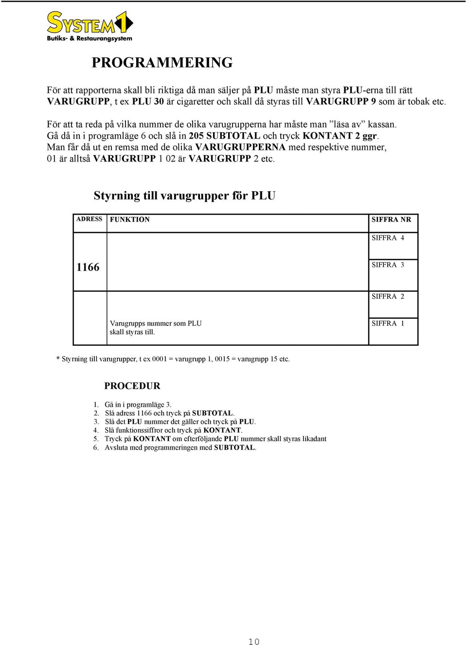 Man får då ut en remsa med de olika VARUGRUPPERNA med respektive nummer, 01 är alltså VARUGRUPP 1 02 är VARUGRUPP 2 et.