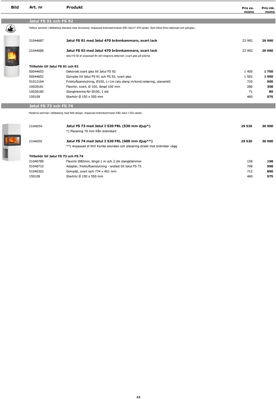 dekorset i svart glas på sidorna Tillbehör till Jøtul FS 91 och 92 50044653 Dekorset svart glas till Jøtul FS 92 1 400 1 750 50044652 Golvglas till Jøtul FS 91 och FS 92, svart glas 1 592 1 990