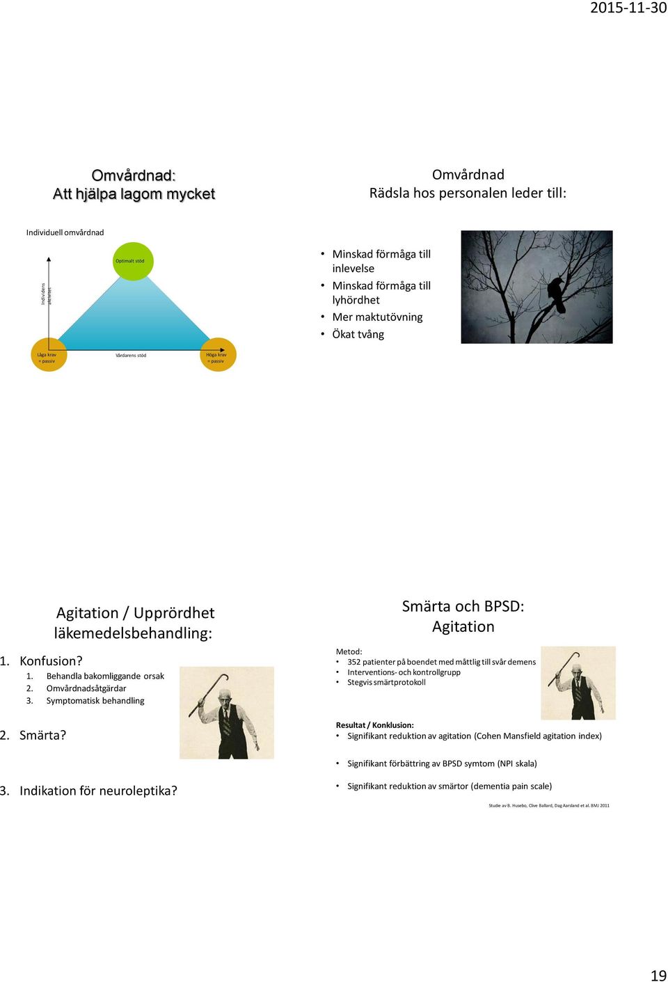 Omvårdnadsåtgärdar 3. Symptomatisk behandling 2. Smärta?