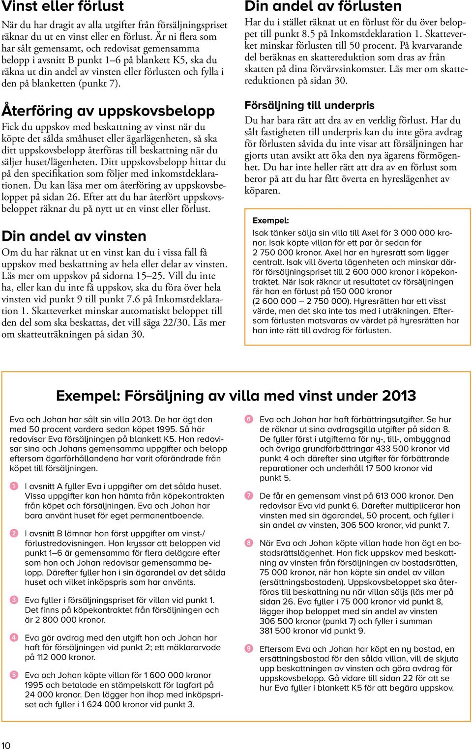 Återföring av uppskovsbelopp Fick du uppskov med beskattning av vinst när du köpte det sålda småhuset eller ägarlägenheten, så ska ditt uppskovsbelopp återföras till beskattning när du säljer