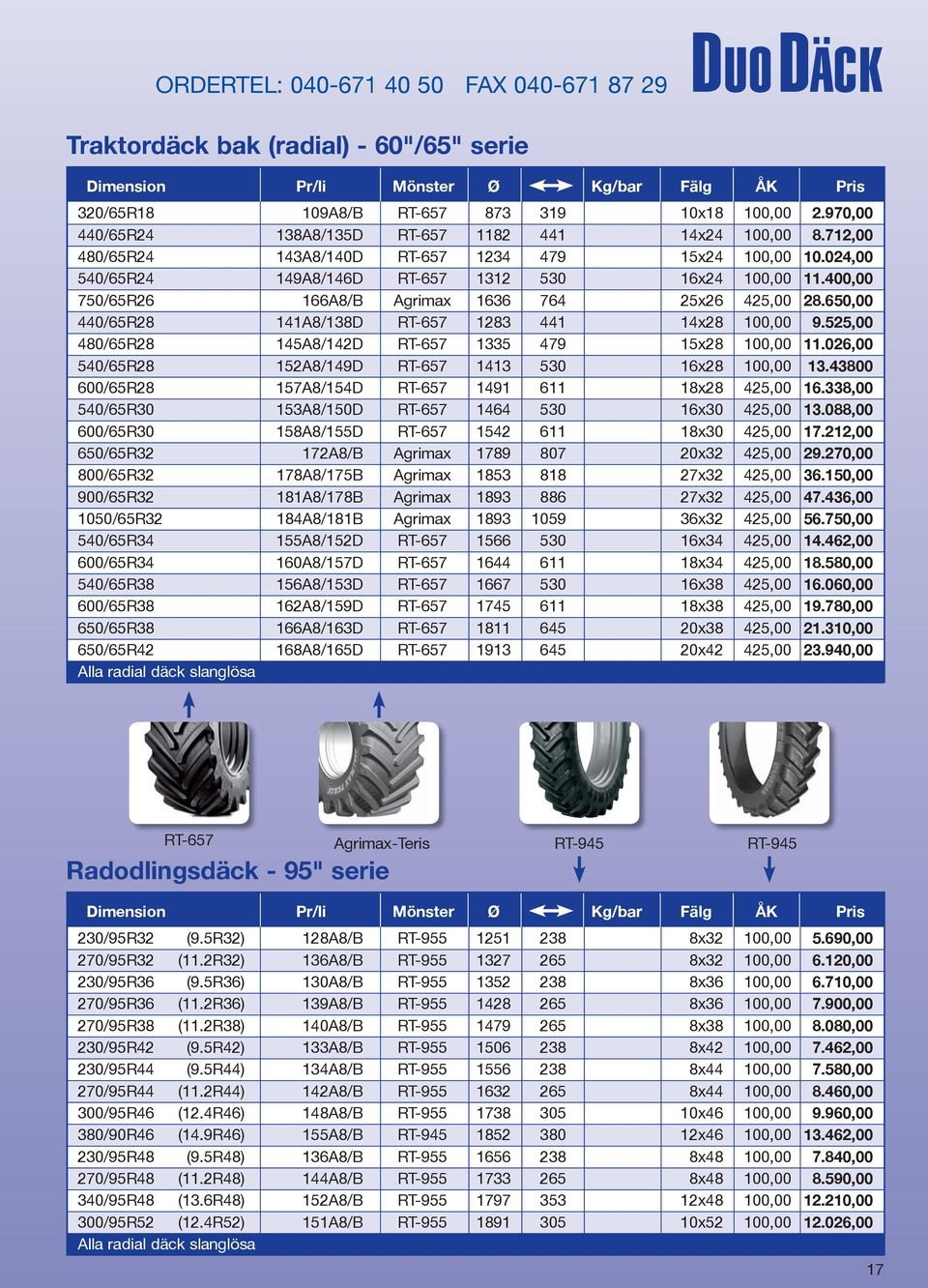 400,00 750/65R26 166A8/B Agrimax 1636 764 25x26 425,00 28.650,00 440/65R28 141A8/138D RT-657 1283 441 14x28 100,00 9.525,00 480/65R28 145A8/142D RT-657 1335 479 15x28 100,00 11.