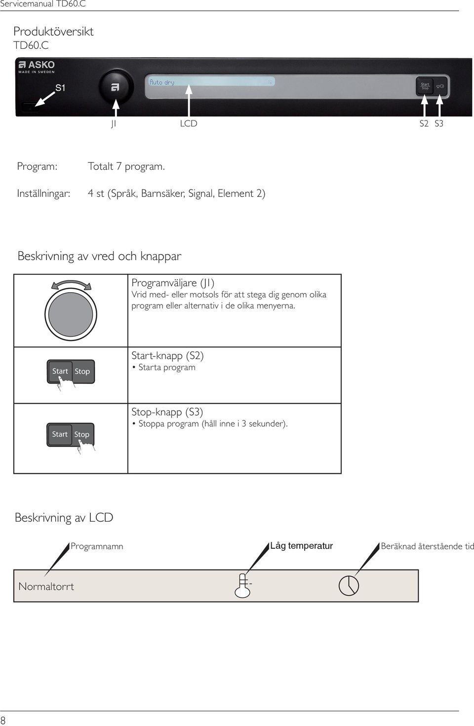 med- eller motsols för att stega dig genom olika program eller alternativ i de olika menyerna.