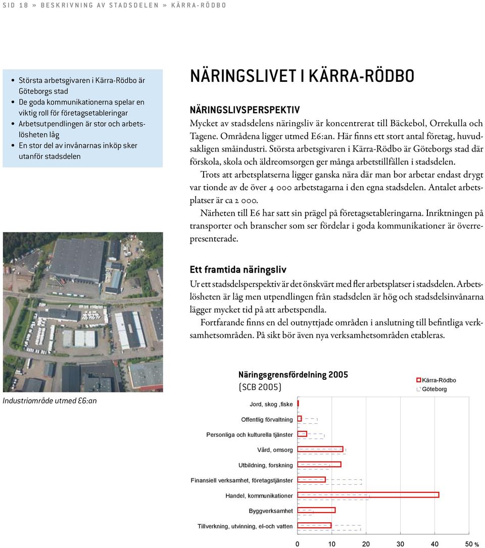 näringsliv är koncentrerat till Bäckebol, Orrekulla och Tagene. Områdena ligger utmed E6:an. Här finns ett stort antal företag, huvudsakligen småindustri.